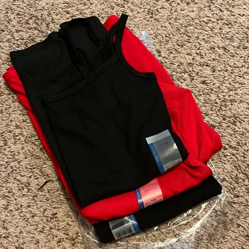 Three brand new XXX rotten cami under shirt tanks. Spaghetti strap red & black - Picture 1 of 4